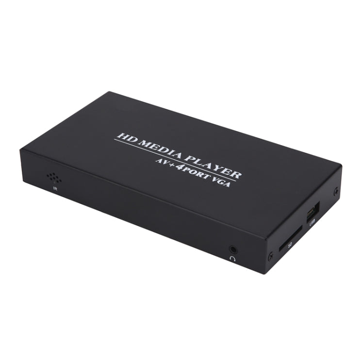 HD Hard Disk Player 4-way VGA Output 1080P MKV Video AD Player Distributor Code Flow Meter, UK Plug