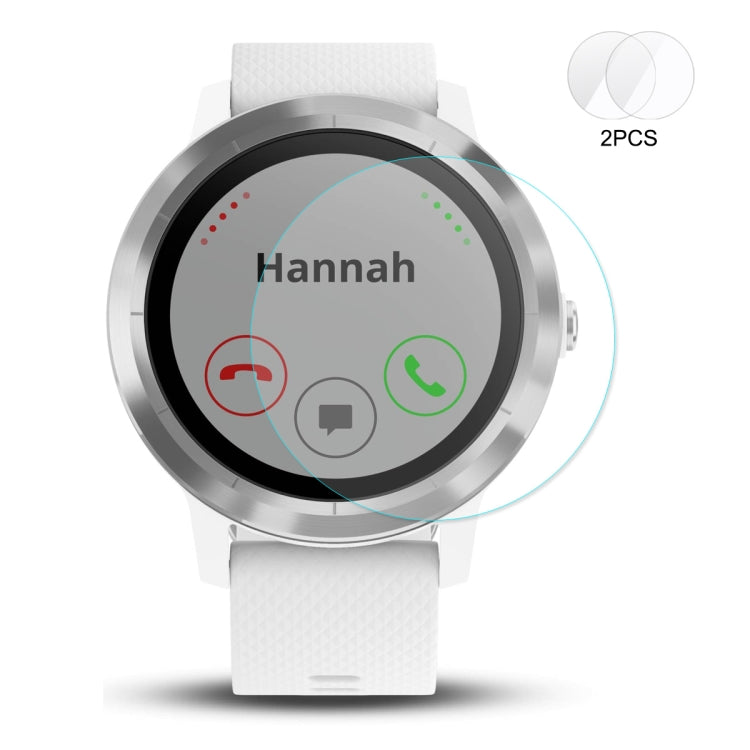 2 PCS ENKAY Hat-Prince 0.2mm 9H 2.15D Curved Edge Tempered Glass Film for Garmin Vivoactive 3 trainer