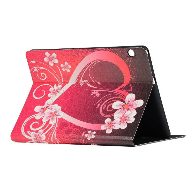 For Huawei T5 10.1 Inch Painted Pattern Left And Right Open Flat Bracket Leather Case