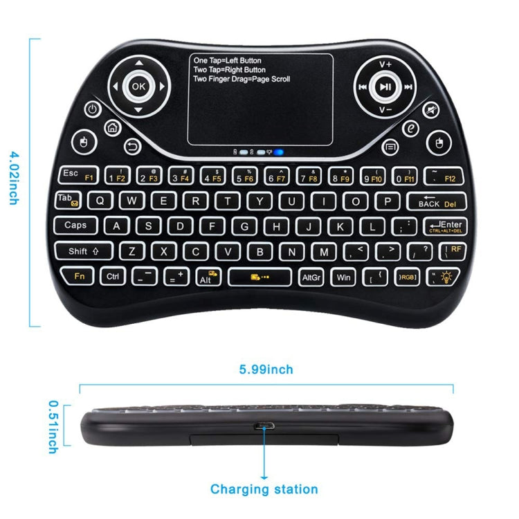 S913 Mini Wireless Keyboard with Touchpad Rechargeable Fly Mouse 2.4GHz Smart Game three-color Backlit Keyboard