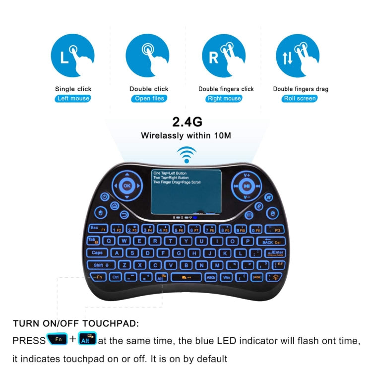 S913 Mini Wireless Keyboard with Touchpad Rechargeable Fly Mouse 2.4GHz Smart Game three-color Backlit Keyboard