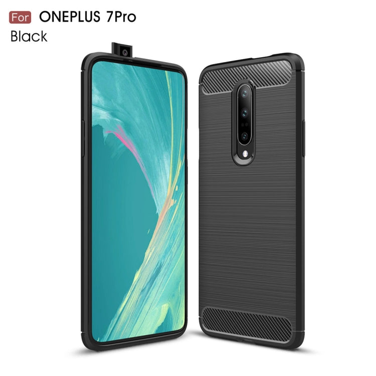 Brushed Texture Carbon Fiber TPU Case for OnePlus 7 Pro