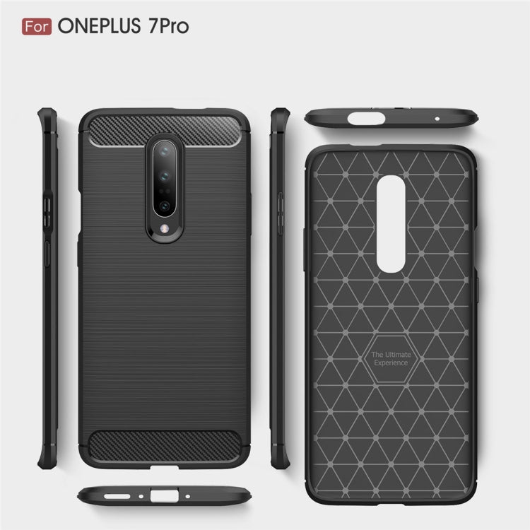 Brushed Texture Carbon Fiber TPU Case for OnePlus 7 Pro