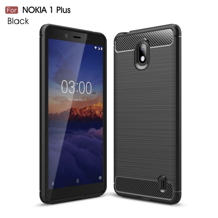 Brushed Texture Carbon Fiber TPU Case for Nokia 1 Plus