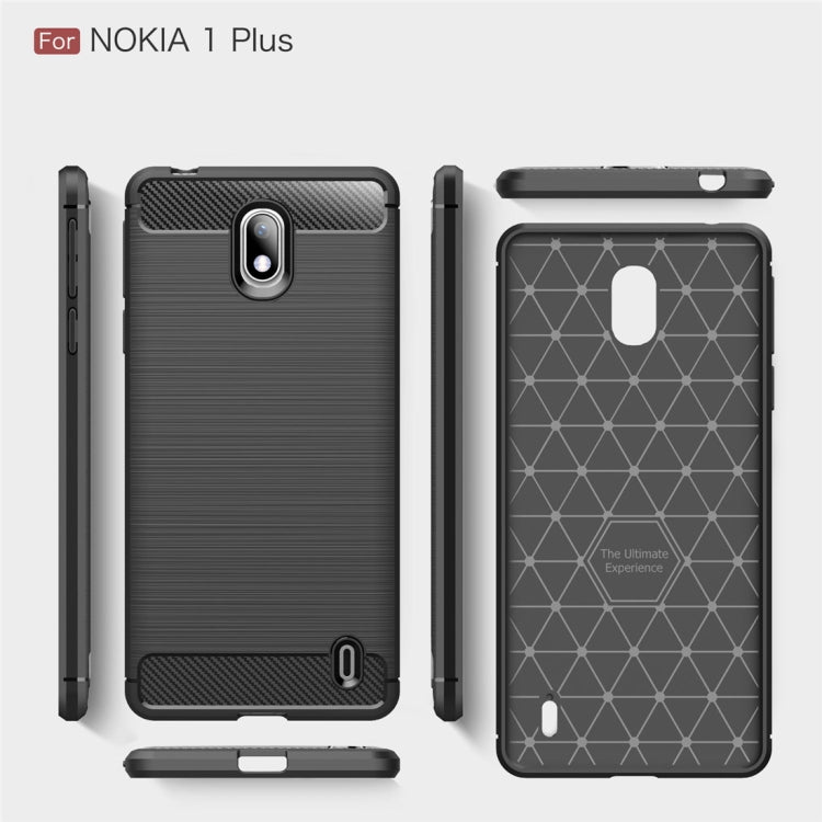 Brushed Texture Carbon Fiber TPU Case for Nokia 1 Plus