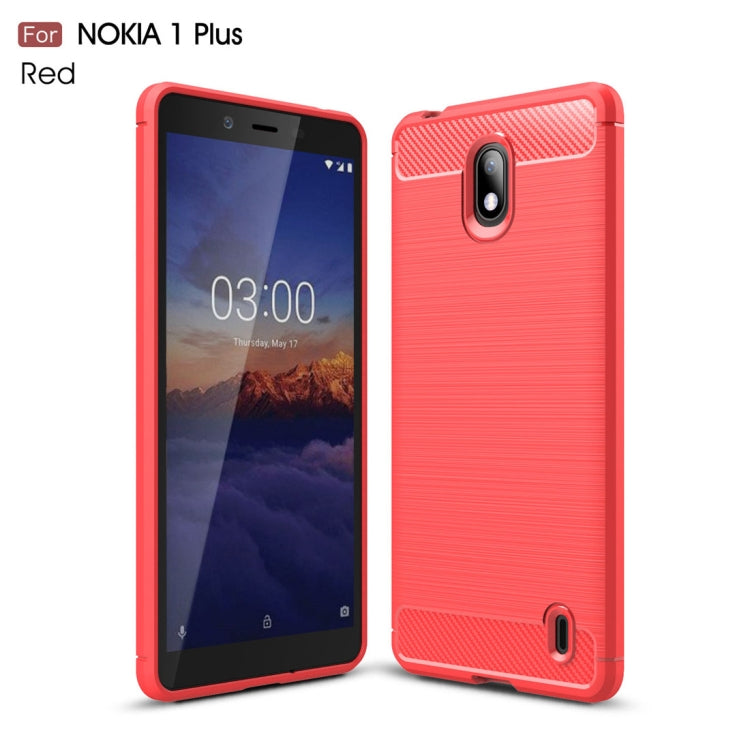 Brushed Texture Carbon Fiber TPU Case for Nokia 1 Plus