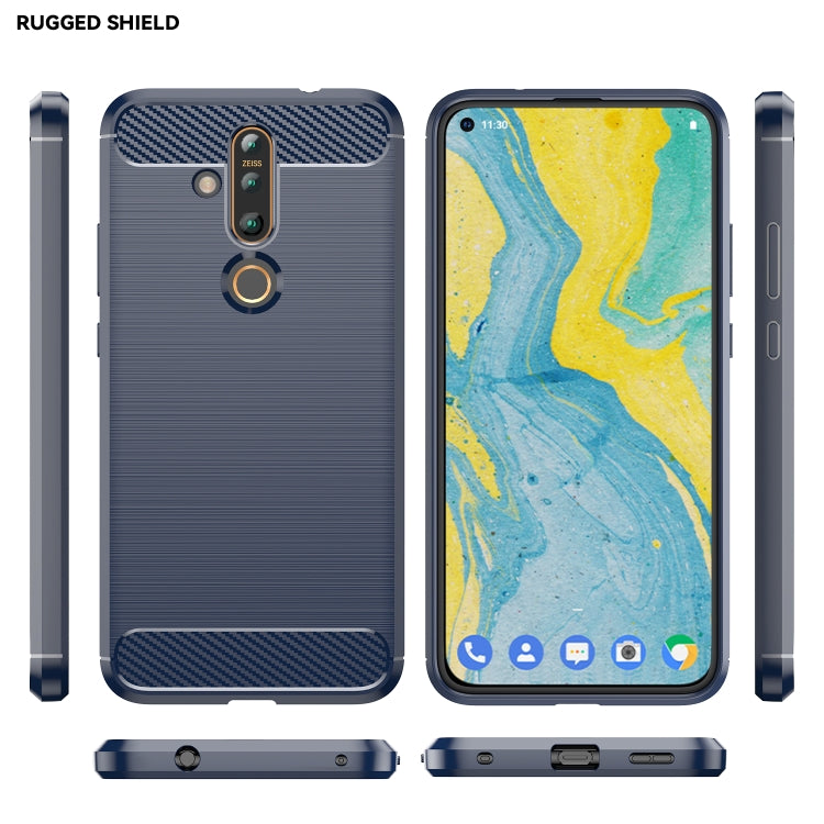 Brushed Texture Carbon Fiber TPU Case for Nokia 6.2 / X71