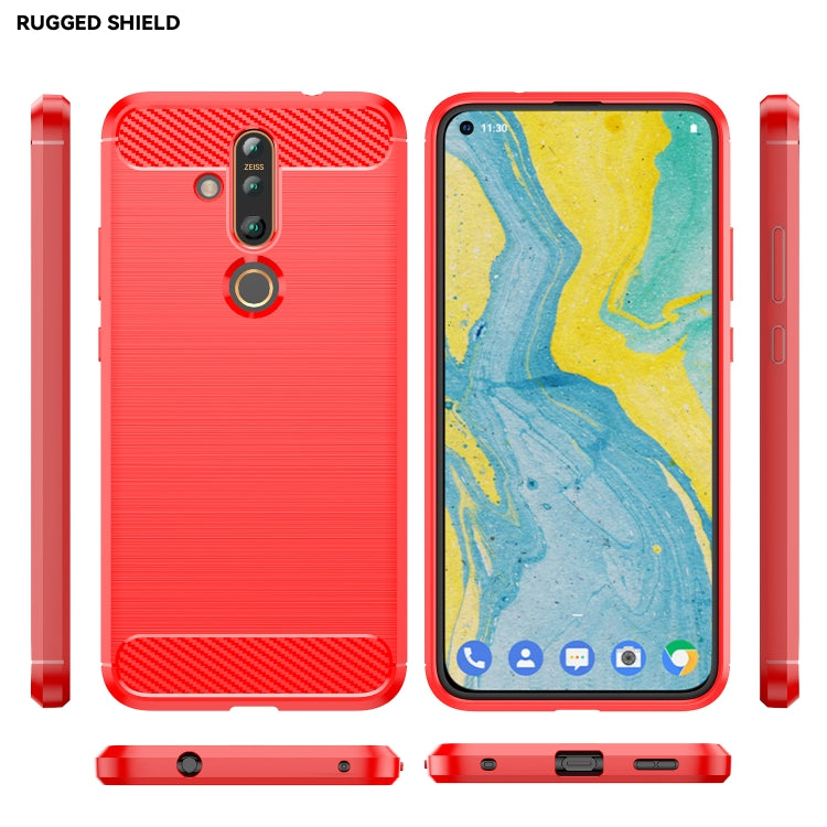 Brushed Texture Carbon Fiber TPU Case for Nokia 6.2 / X71