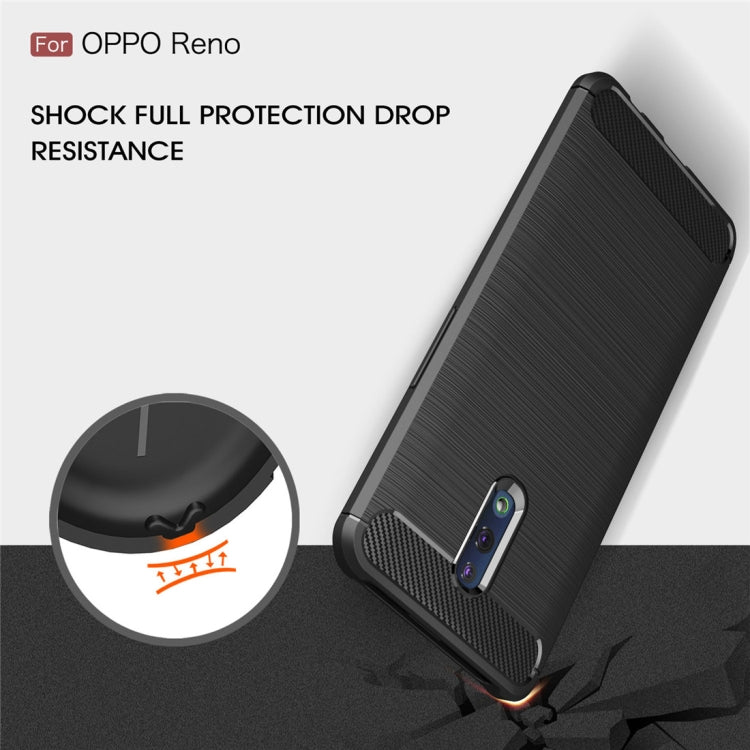 Brushed Texture Carbon Fiber TPU Case for OPPO Reno