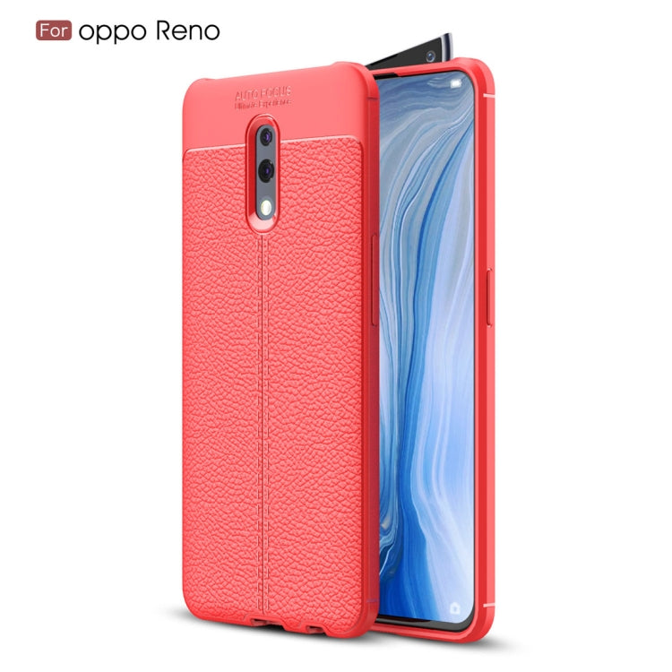 Litchi Texture TPU Shockproof Case for OPPO Reno(Red)