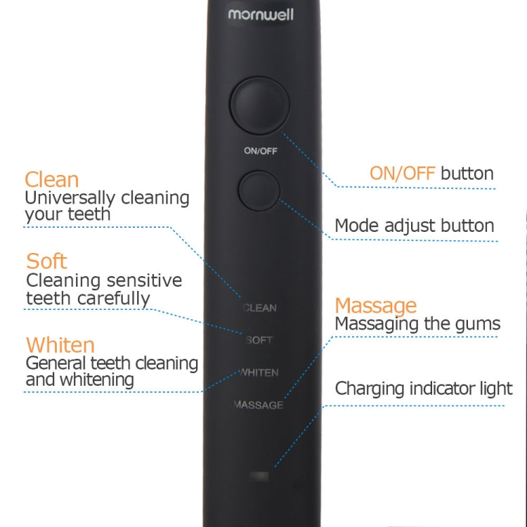 IPX7 Waterproof Rechargeable Adult Sonic Pulse Electric Toothbrush,  US Plug