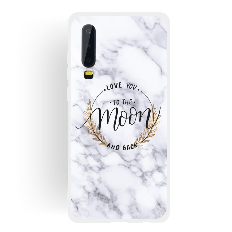 Moon Text Semi-transparent TPU Marble Phone Case for Huawei P30