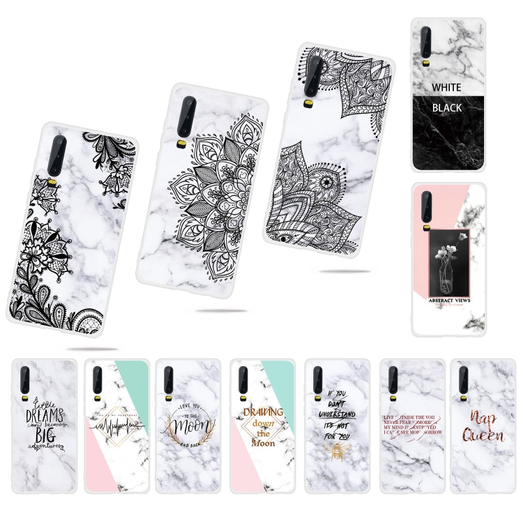 ECG Scrub Semi-transparent TPU Marble Phone Case for Huawei P30