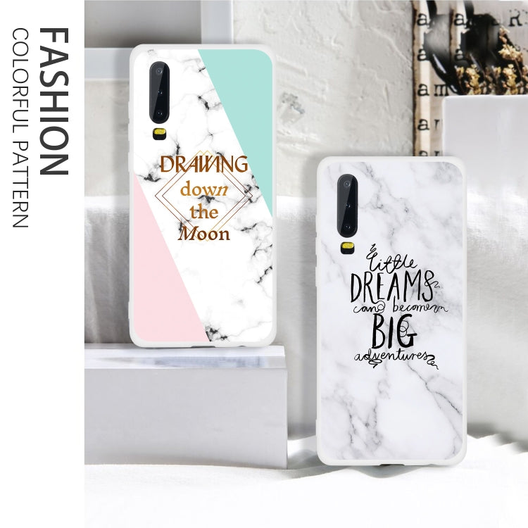 Diagonal Lace Matte Semi-transparent TPU Marble Phone Case for Huawei P30