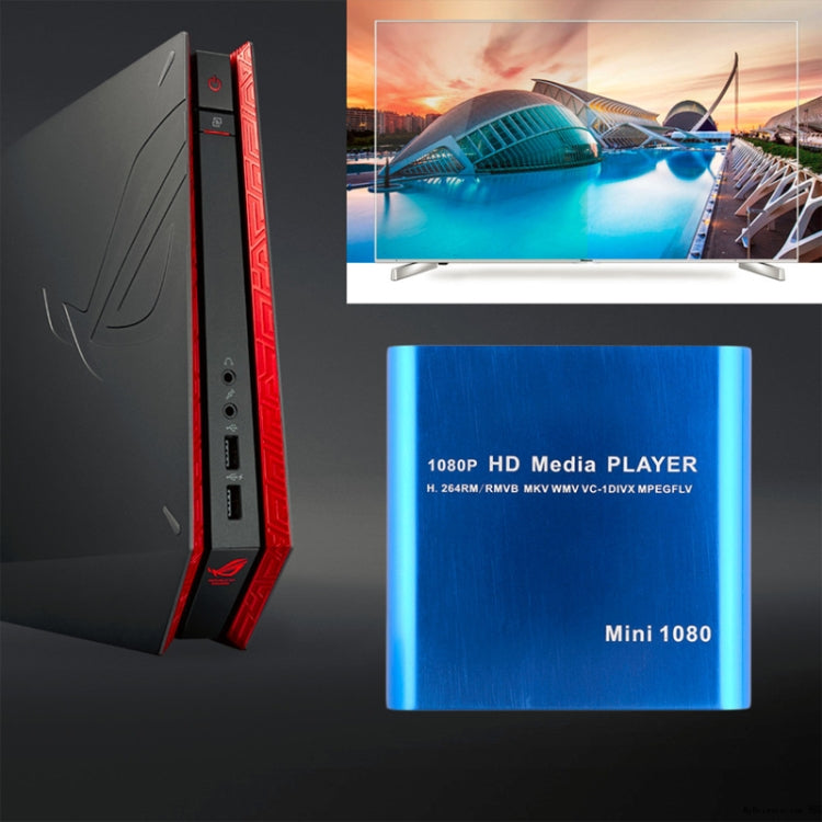 MINI 1080P Full HD Media USB HDD SD/MMC Card Player Box, EU Plug