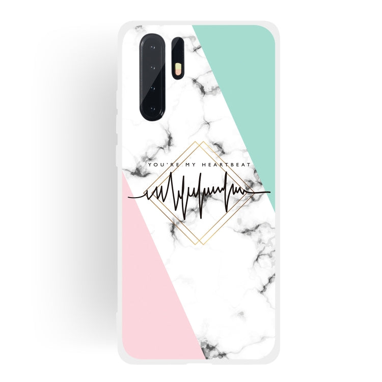 ECG Scrub Semi-transparent TPU Marble Phone Case for Huawei P30 Pro