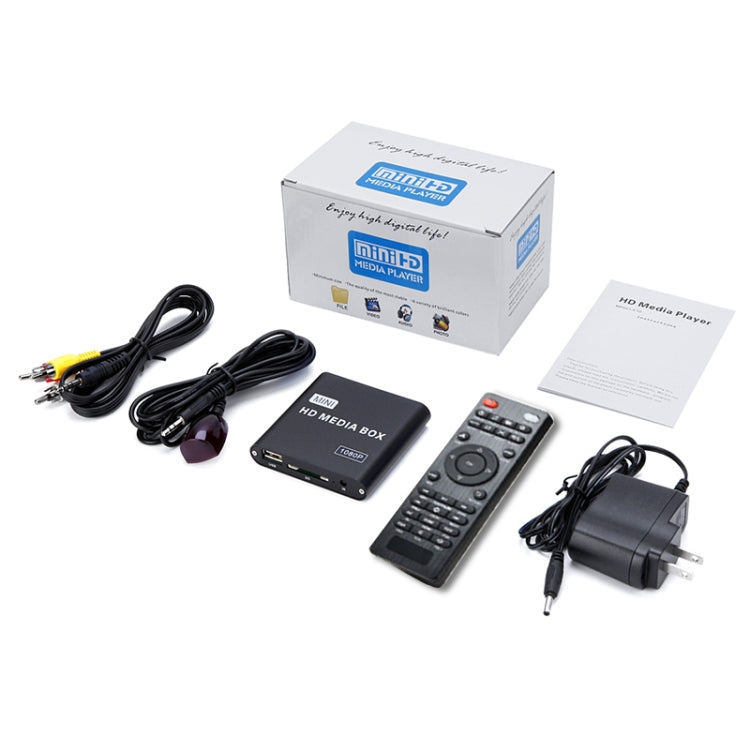 1080P Video Hard Disk Player Multimedia U Disk HDMI High Definition AV Video Advertising Machine Player Box, EU Plug