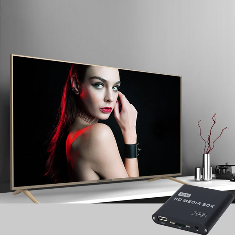 1080P Video Hard Disk Player Multimedia U Disk HDMI High Definition AV Video Advertising Machine Player Box, US Plug