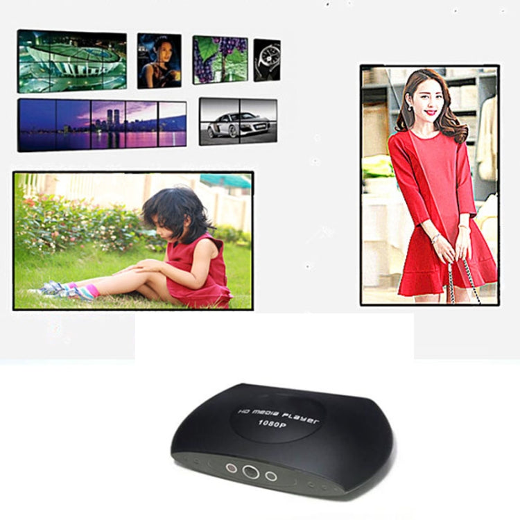 H.265/HEVC HD 1080P HD Media Player Advertising Autoplay Loop-Play Box, US Plug(Black)