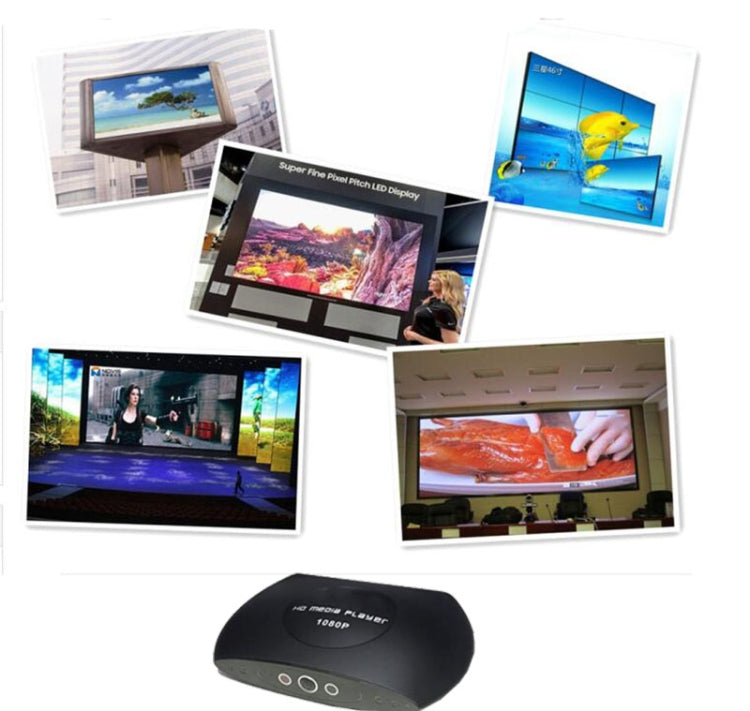 H.265/HEVC HD 1080P HD Media Player Advertising Autoplay Loop-Play Box, UK Plug(Black)