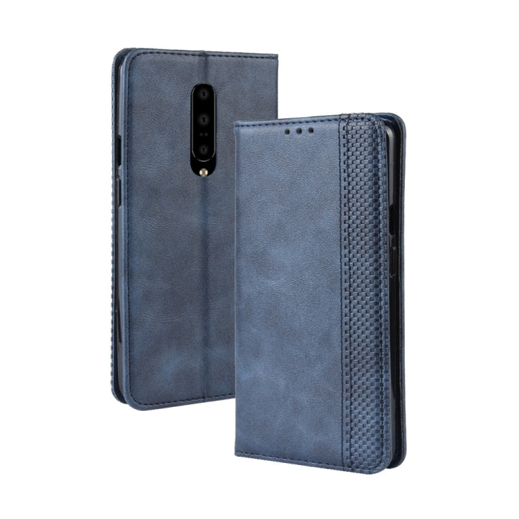 Magnetic Buckle Retro Crazy Horse Texture Horizontal Flip Leather Case for OnePlus 7 Pro, with Holder & Card Slots & Photo Frame