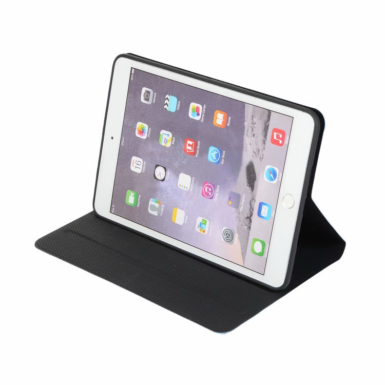 iPad Mini 1 / Mini 2 / Mini 3 Fabric Texture Horizontal Left and Right Open Solid Leather Case with Sleep Belt Bracket