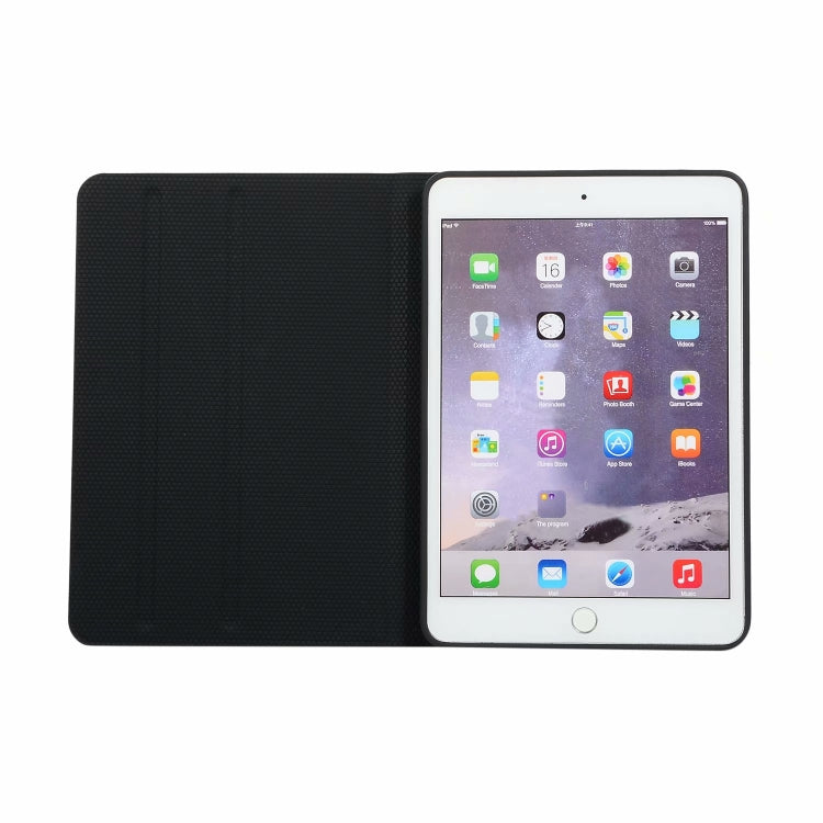 iPad Mini 1 / Mini 2 / Mini 3 Fabric Texture Horizontal Left and Right Open Solid Leather Case with Sleep Belt Bracket
