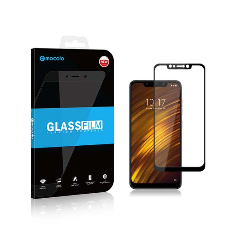 2 PCS mocolo 0.33mm 9H 2.5D Silk Print Tempered Glass Film for Xiaomi Pocophone F1