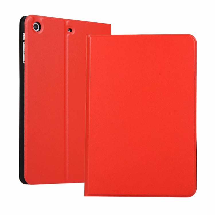 left and right solid color elastic leather case for iPad Mini 1 / Mini 2 / Mini 3  with stand with sleep function, TPU soft shell bottom case