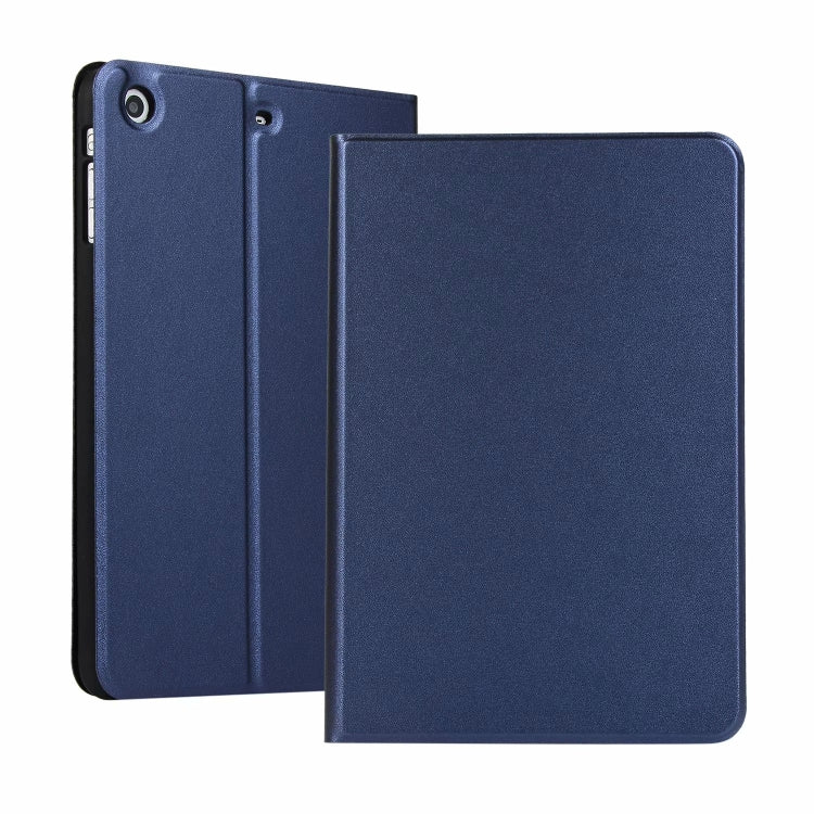 left and right solid color elastic leather case for iPad Mini 1 / Mini 2 / Mini 3  with stand with sleep function, TPU soft shell bottom case
