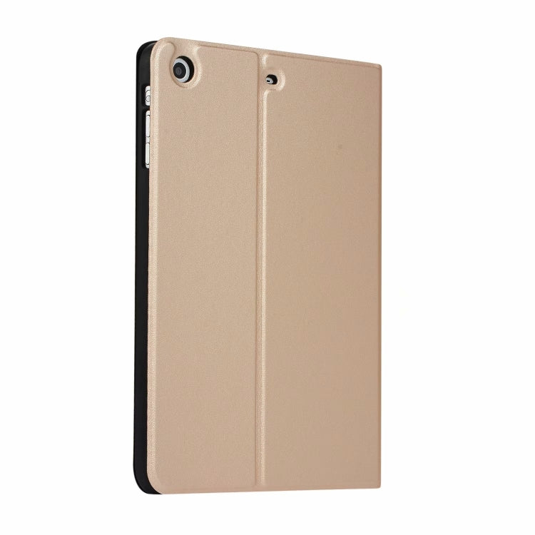 left and right solid color elastic leather case for iPad Mini 1 / Mini 2 / Mini 3  with stand with sleep function, TPU soft shell bottom case