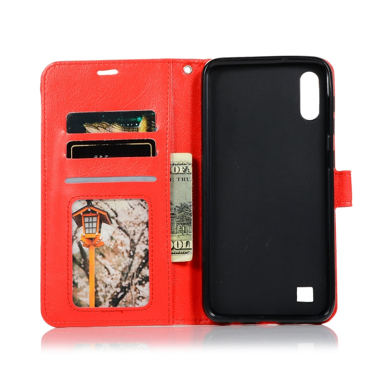 Crazy Horse Texture Horizontal Flip Leather Case with Holder & Card Slots & Wallet & Photo Frame for Galaxy  A10