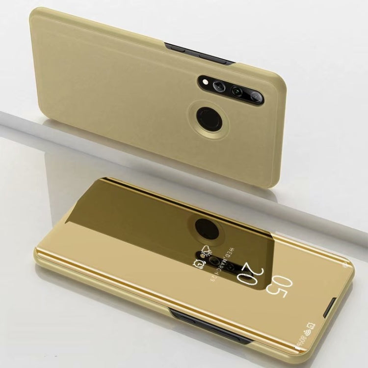 Electroplating Mirror Horizontal Flip Leather Case for Galaxy A60, with Holder