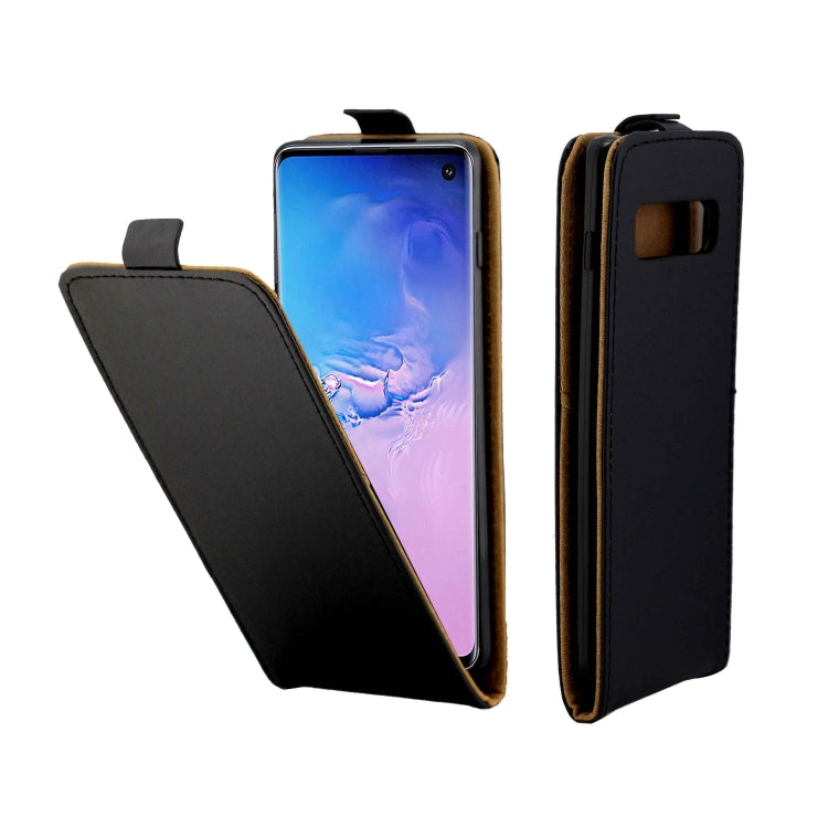 Business Style Vertical Flip TPU Leather Case for Galaxy S10 / G9730,  with Card Slot(Black)