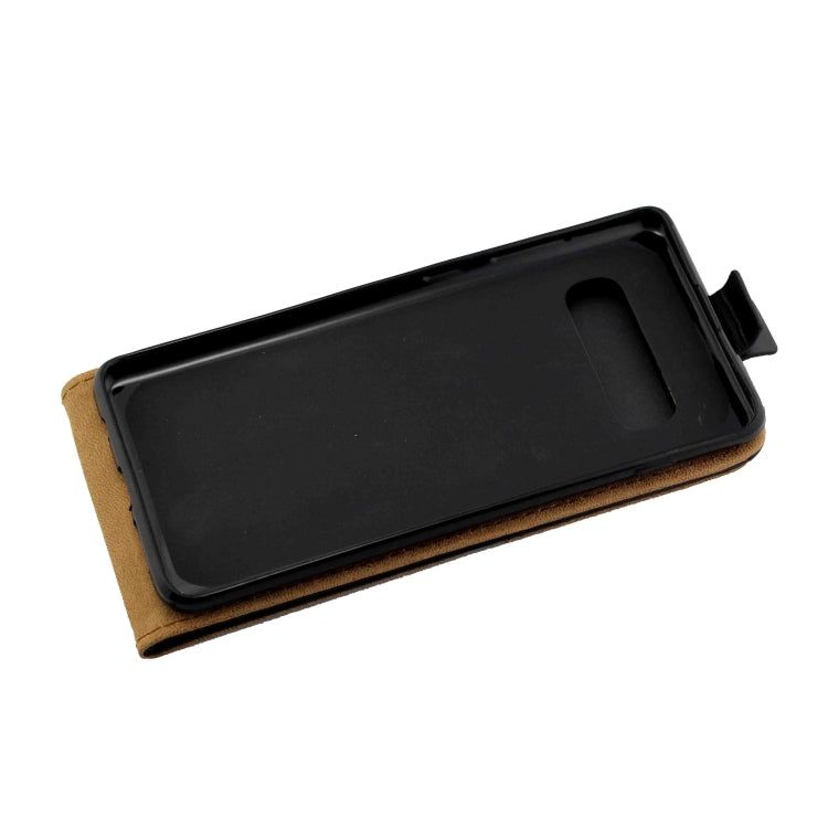 Business Style Vertical Flip TPU Leather Case for Galaxy S10 / G9730,  with Card Slot(Black)