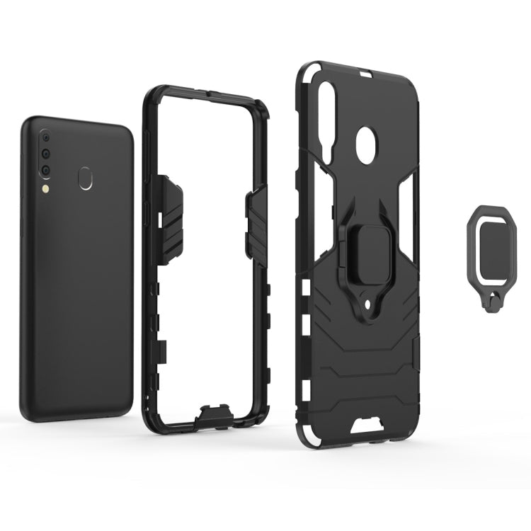 PC + TPU Shockproof Protective Case with Magnetic Ring Holder for Galaxy M30