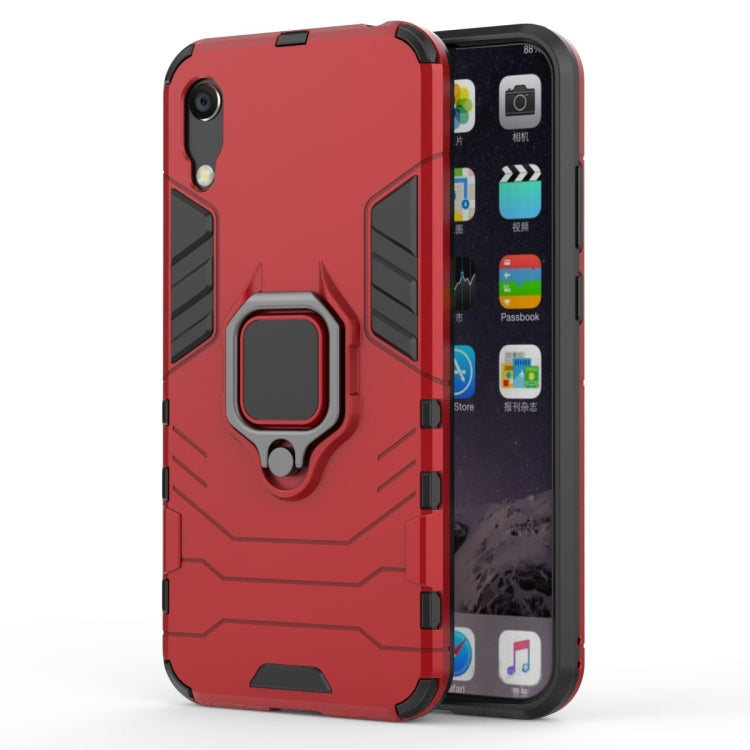 PC + TPU Shockproof Protective Case with Magnetic Ring Holder for Huawei Honor 8A / Y6 Pro 2019