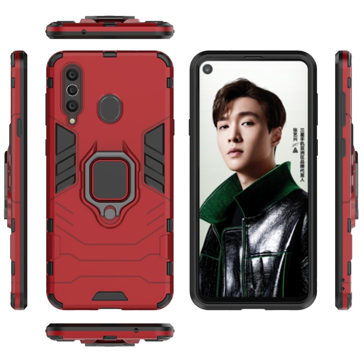 PC + TPU Shockproof Protective Case with Magnetic Ring Holder for Galaxy A8s