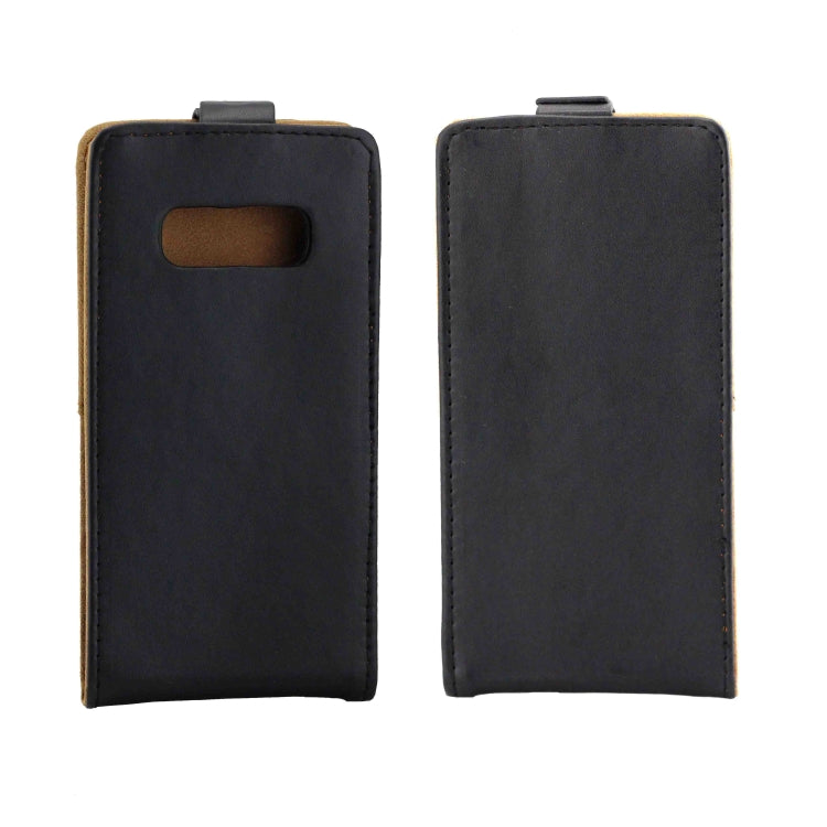 Business Style Vertical Flip TPU Leather Case with Card Slot for Galaxy S10e(Black)