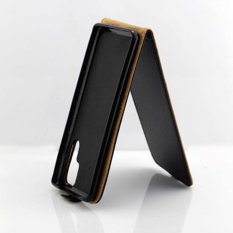 Business Style Vertical Flip TPU Leather Case with Card Slot for Huawei P30 Pro(Black)