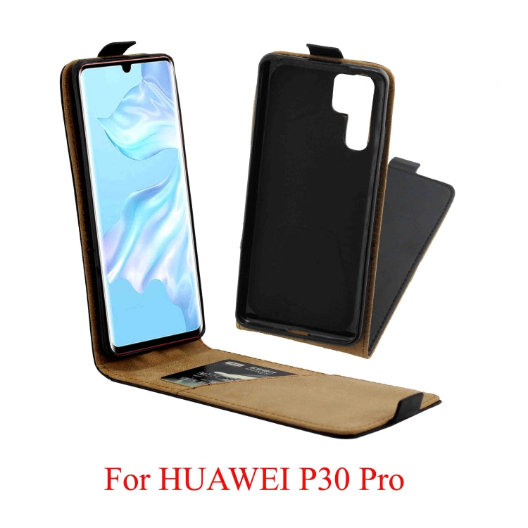 Business Style Vertical Flip TPU Leather Case with Card Slot for Huawei P30 Pro(Black)