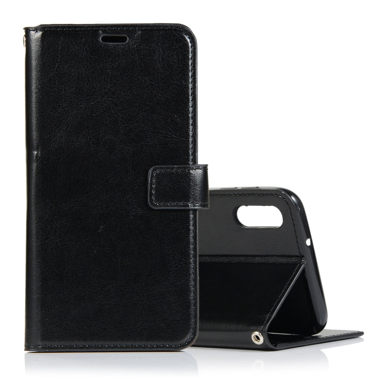 Crazy Horse Texture Horizontal Flip Leather Case with Holder & Card Slots & Wallet & Photo Frame for Galaxy M10