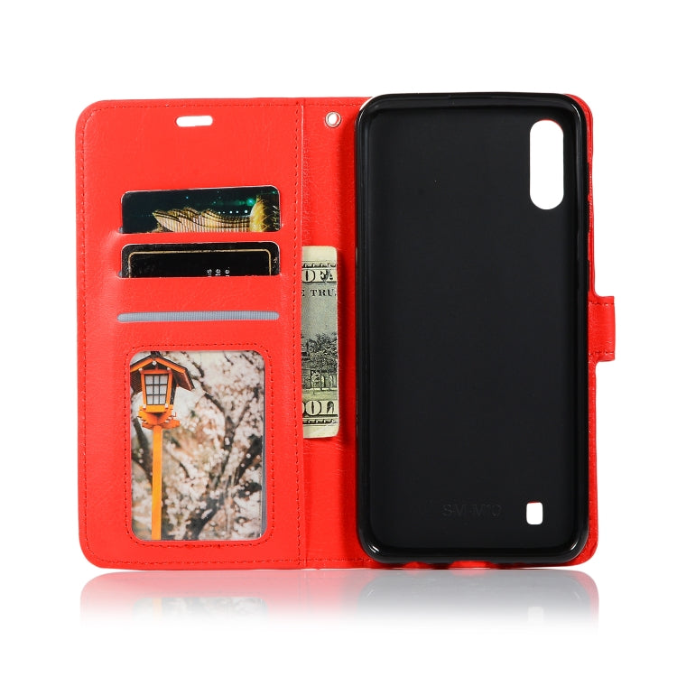 Crazy Horse Texture Horizontal Flip Leather Case with Holder & Card Slots & Wallet & Photo Frame for Galaxy M10