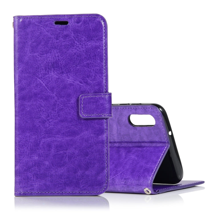 Crazy Horse Texture Horizontal Flip Leather Case with Holder & Card Slots & Wallet & Photo Frame for Galaxy M10