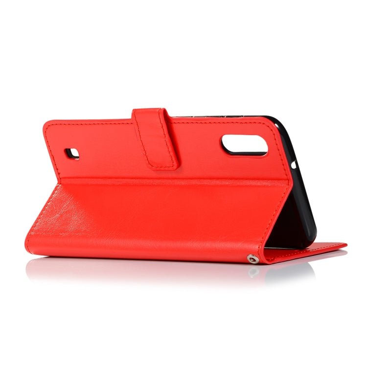 Crazy Horse Texture Horizontal Flip Leather Case with Holder & Card Slots & Wallet & Photo Frame for Galaxy M10