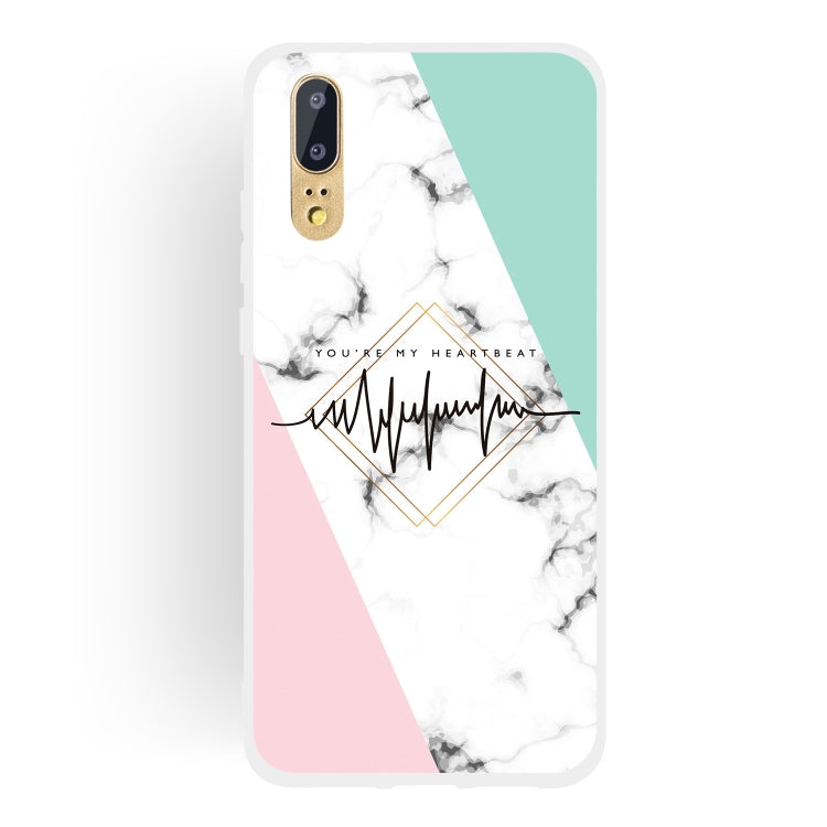 ECG Scrub Semi-transparent TPU Marble Phone Case for Huawei P20