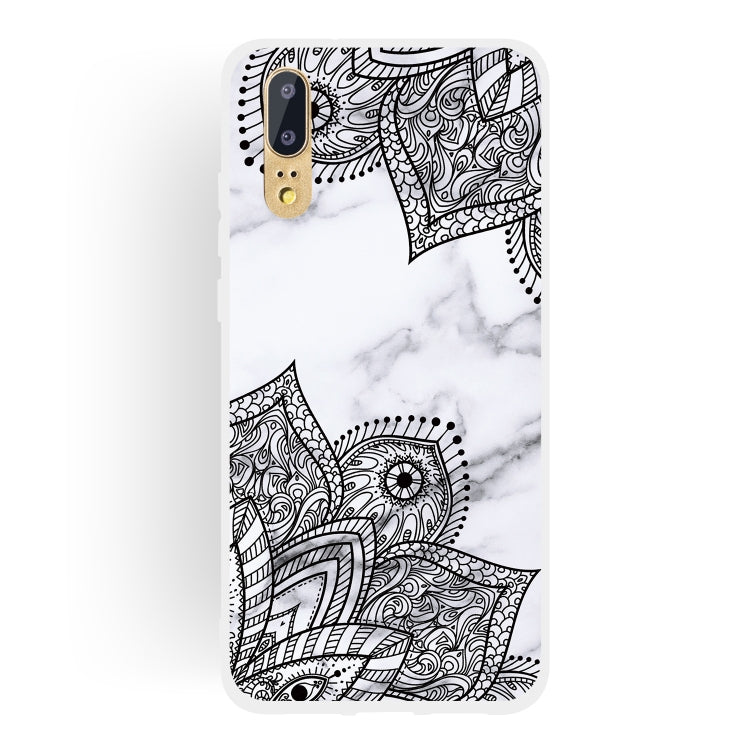Diagonal Lace Matte Semi-transparent TPU Marble Phone Case for Huawei P20