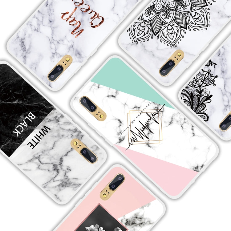 Dreamcatcher Text Semi-transparent TPU Marble Phone Case for Huawei P20 Lite