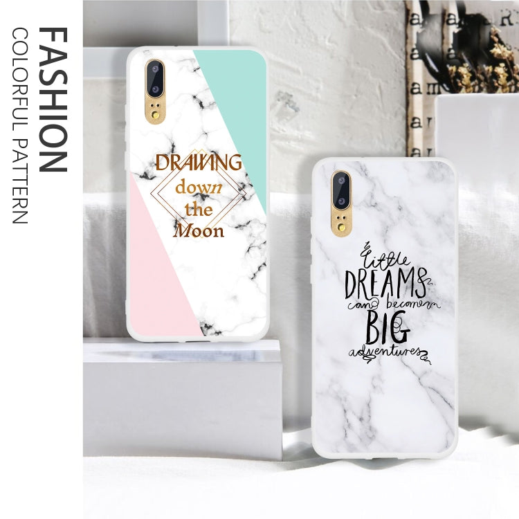 Diagonal Lace Matte Semi-transparent TPU Marble Phone Case for Huawei P20 Lite / Nova 3e