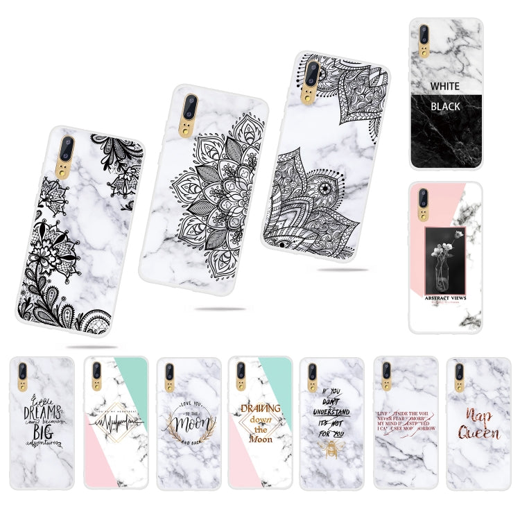 Diagonal Lace Matte Semi-transparent TPU Marble Phone Case for Huawei P20 Lite / Nova 3e